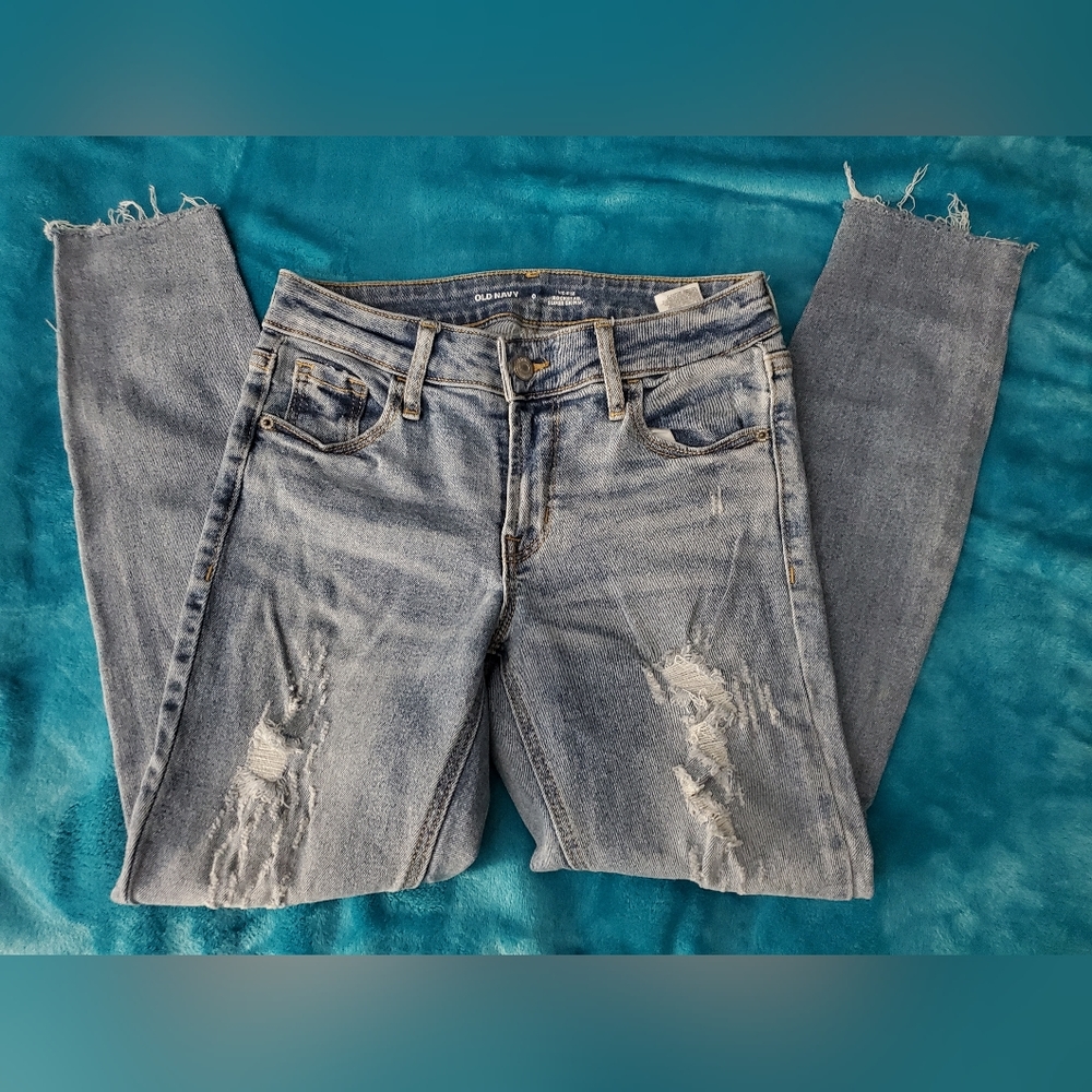 Women's Old Navy Distressed Rockstar Super Skinny Jeans Size 0